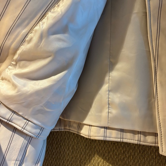 Derek Lam 10 Crosby Lamb Leather Jacket — Size 6 — Beige w/ Black Stripes - Picture 10 of 14
